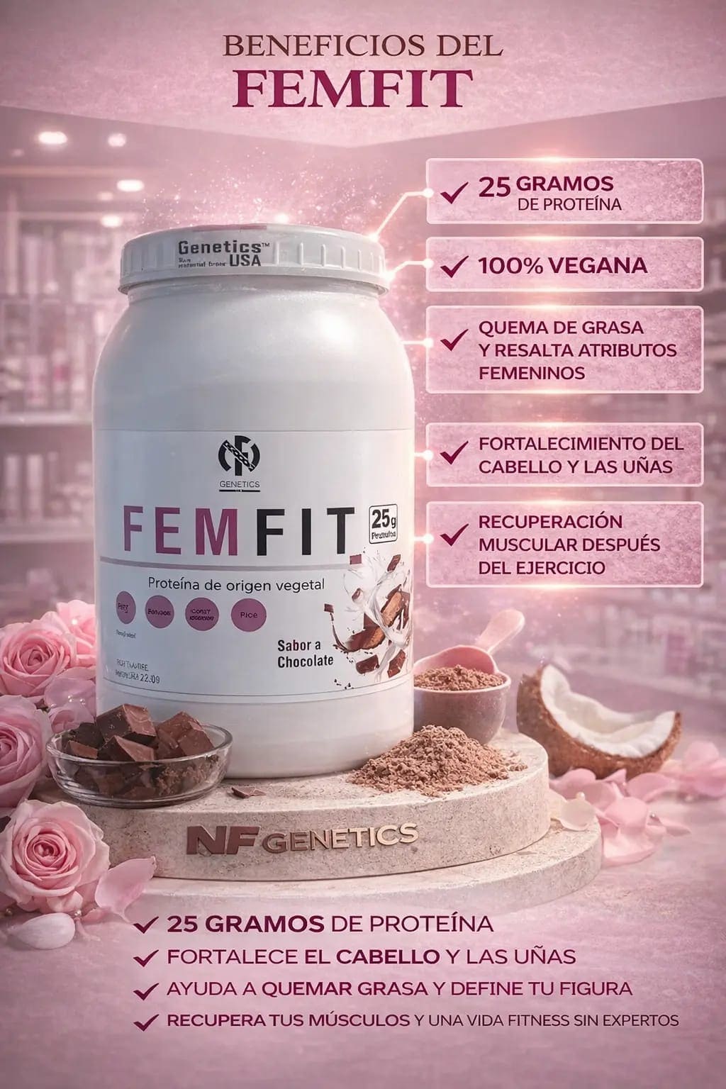 Proteina Femfit + Creatina Monohidratada