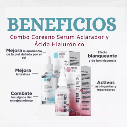 Combo Miso Aclarador y Ácido Hialurónico Coreano 💖