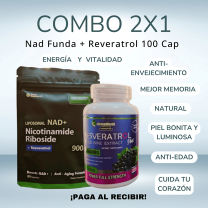 Nad Liposomal Funda + Reveratrol 100 Capsulas🧪💊
